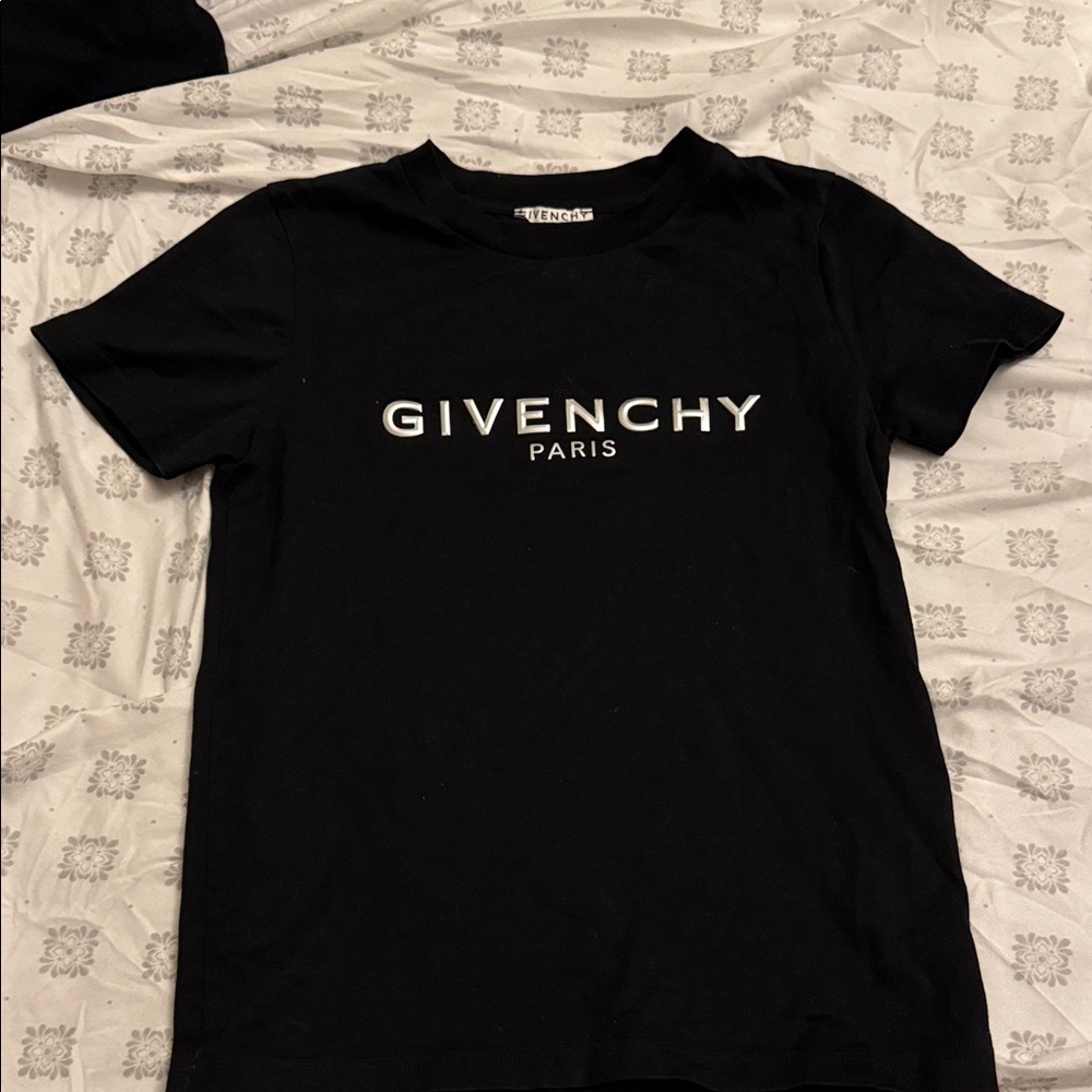 Brand New Givenchy Black Tee with Silver Logo